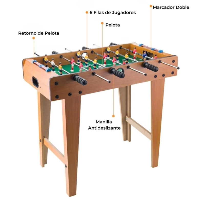 TACA TACA MESA DE FUTBOLITO CON PATAS JUEGO FAMILIAR ADULTOS Y NIÑOS - 3