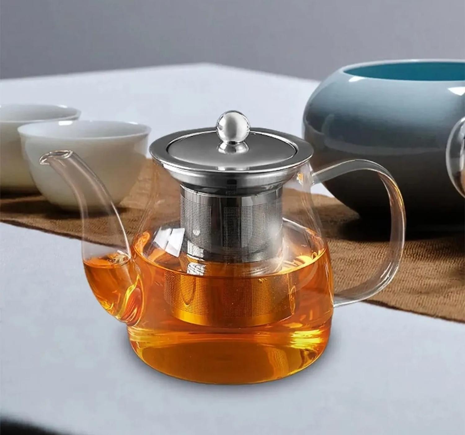 TETERA DE VIDRIO CON INFUSOR ACERO INOXIDABLE TETERA PARA INFUSIONES 800 ML - 2