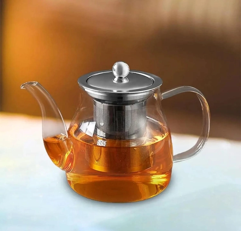 TETERA DE VIDRIO CON INFUSOR ACERO INOXIDABLE TETERA PARA INFUSIONES 800 ML - 3