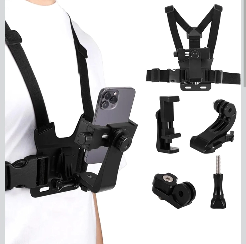SOPORTE AJUSTABLE DE PECHO PARA CELULAR GRABACION DE VIDEO - 1