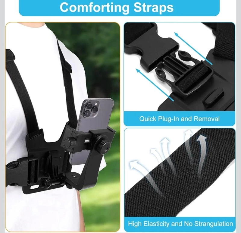 SOPORTE AJUSTABLE DE PECHO PARA CELULAR GRABACION DE VIDEO - 2