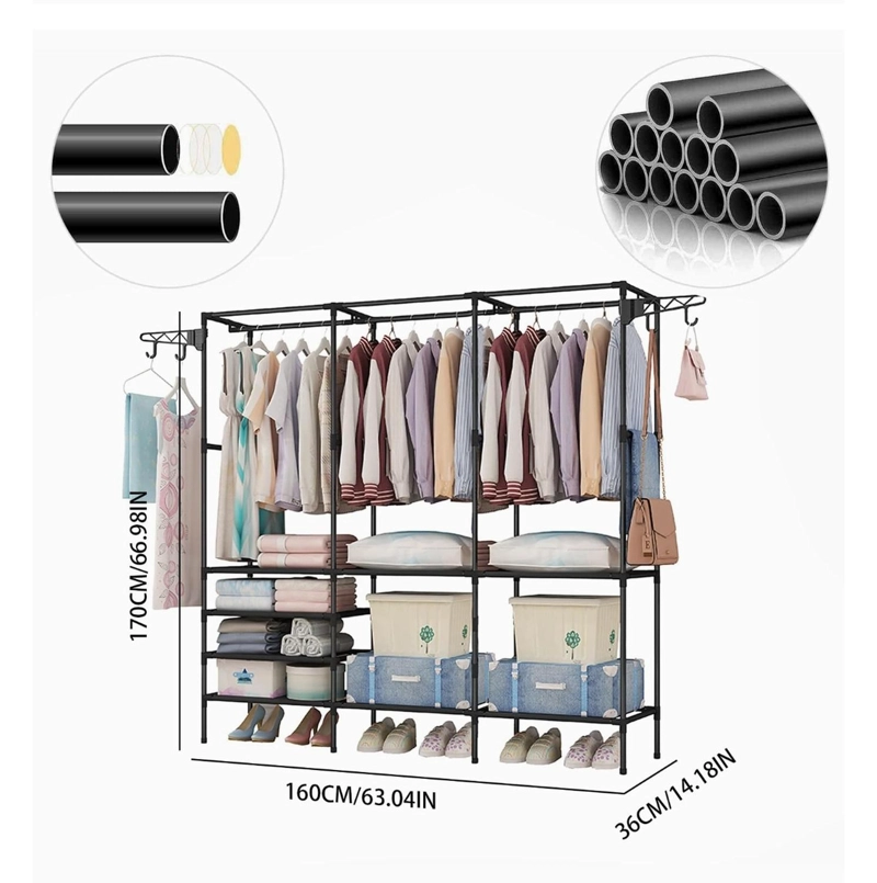 CLOSET ORGANIZADOR ARMABLE PREMIUM ROPERO METALICO CON ESTANTES - 3