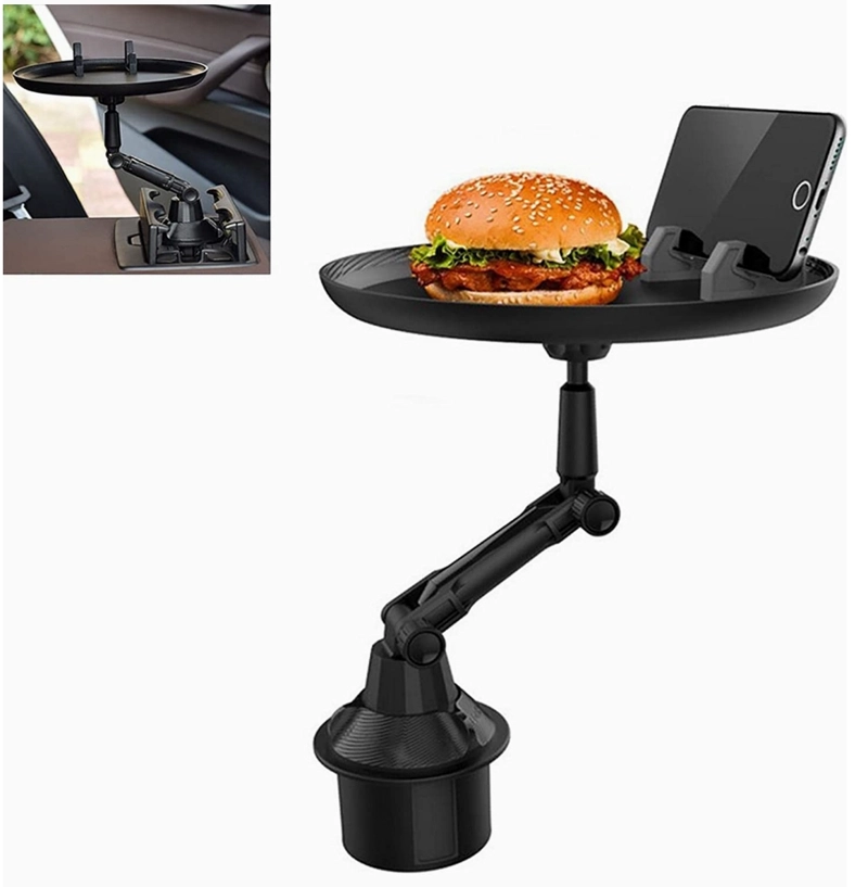 BANDEJA MESA PARA AUTO PORTA VASOS ADAPTABLE CELULAR 360 GRADOS - 1