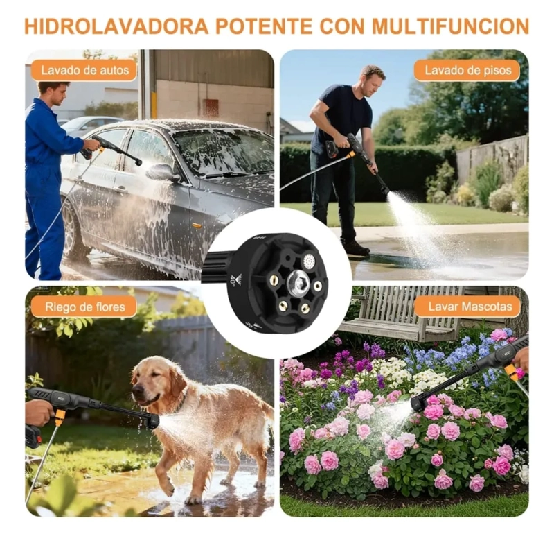 HIDROLAVADORA INALAMBRICA PORTATIL DE ALTA PRESION CON 2 BATERIAS DE 48V BOQUILLA MULTIFUNCIONAL - 5