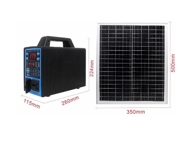 KIT GENERADOR SOLAR PORTATIL 300W  ESTACION DE ENERGIA CON PANEL BATERIA DE LITIO Y 4 AMPOLLETAS - 4