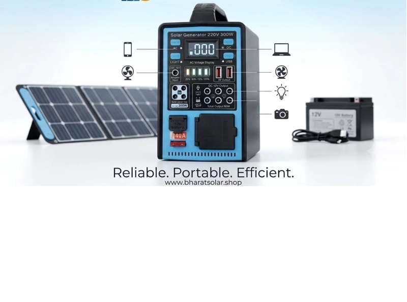 KIT GENERADOR SOLAR PORTATIL 300W  ESTACION DE ENERGIA CON PANEL BATERIA DE LITIO Y 4 AMPOLLETAS - 5