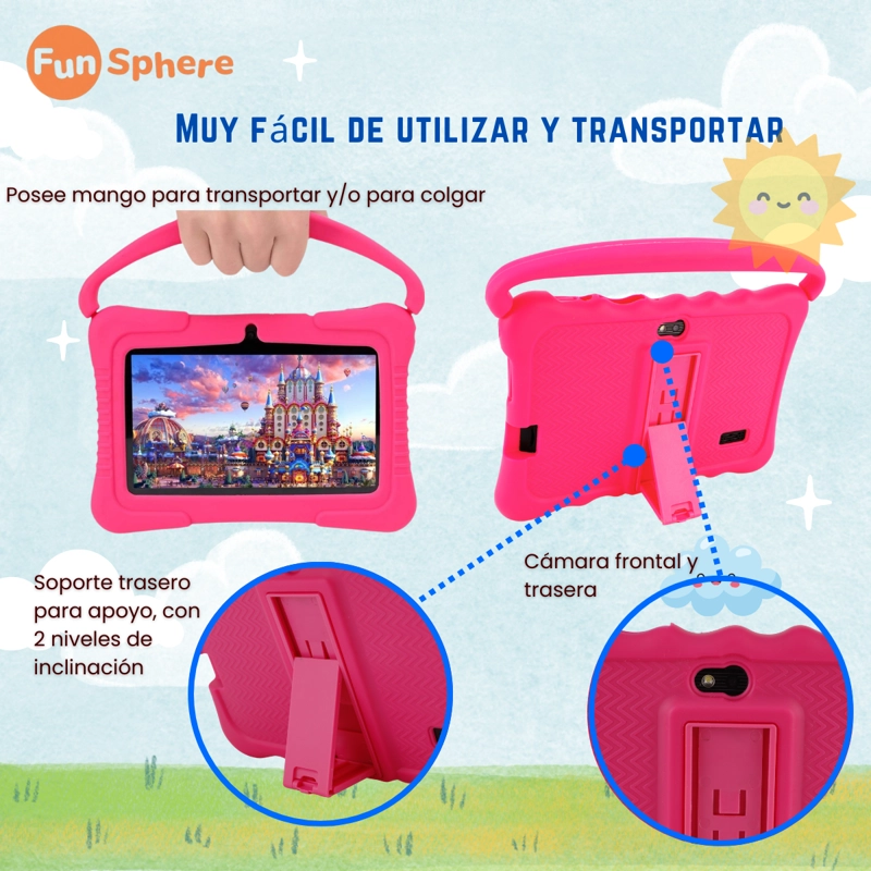 TABLET PARA NIÑOS 7' CON FUNDA DE SILICONA WIFI PLAYSTORE 2G-32G CONTROL PARENTAL FUN SPHERE - 9