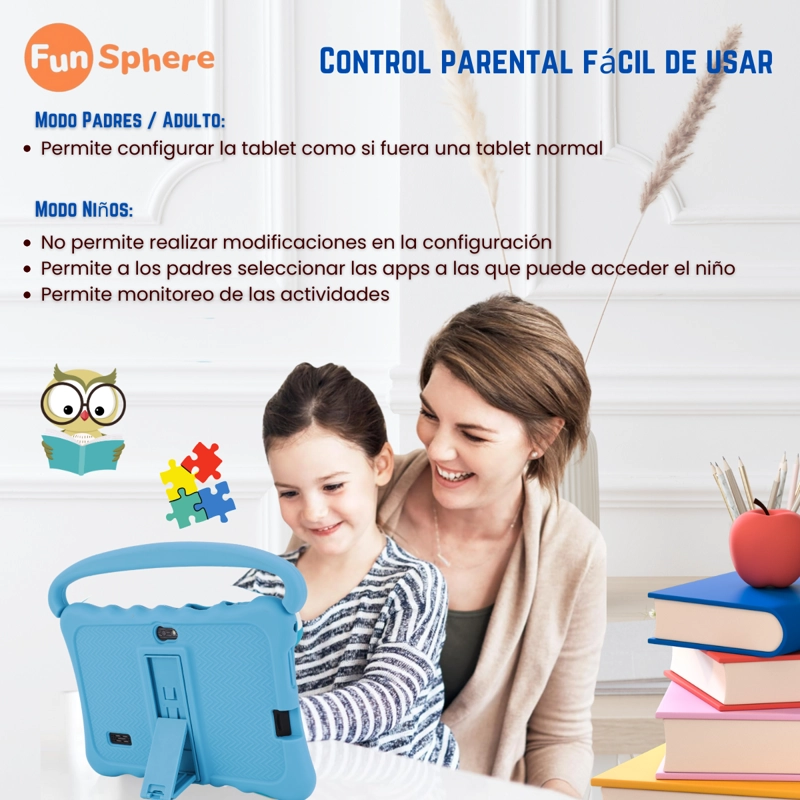 TABLET PARA NIÑOS 7' CON FUNDA DE SILICONA WIFI PLAYSTORE 2G-32G CONTROL PARENTAL FUN SPHERE - 11