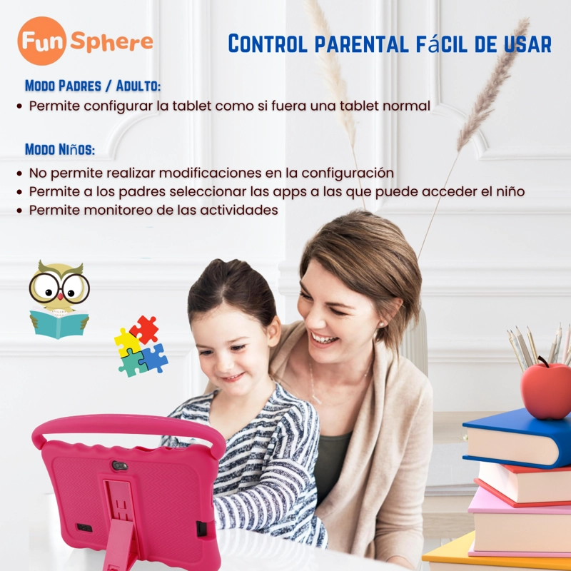 TABLET PARA NIÑOS 7' CON FUNDA DE SILICONA WIFI PLAYSTORE 2G-32G CONTROL PARENTAL FUN SPHERE - 11