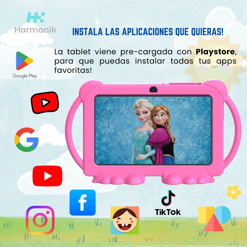TABLET PARA NIÑOS 7 2G-32G CONTROL PARENTAL WIFI PLAYSTORE Y FUNDA PROTECTORA AZUL - 3
