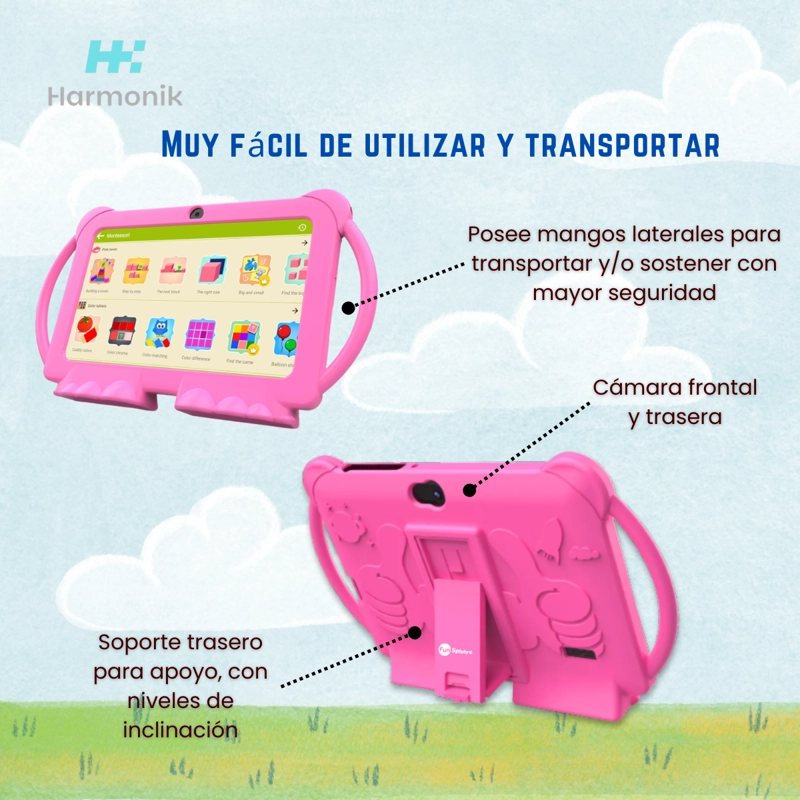 TABLET PARA NIÑOS 7 2G-32G CONTROL PARENTAL WIFI PLAYSTORE Y FUNDA PROTECTORA AZUL - 6