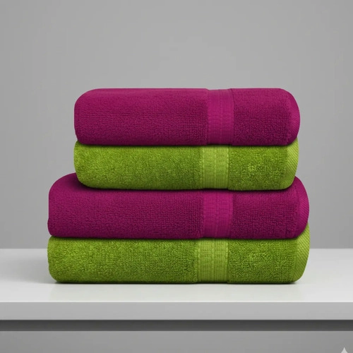 PACK 4 TOALLAS CHITECO 100 ALGOD N 500G BA O MANOS COLORES RUBI Y VERDE - 1