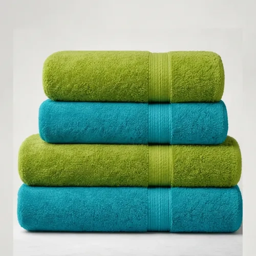 PACK 4 TOALLAS CHITECO 100 ALGOD N 500G BA O MANOS COLORES VERDE PISTACHO Y ESMERALDA - 1