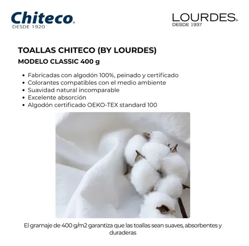 PACK 4 TOALLAS DE BAÑO CHITECO 100 ALGODON 400G COLORES 135 X 70 CM ROSA BEIGE AZUL Y BLANCO - 5