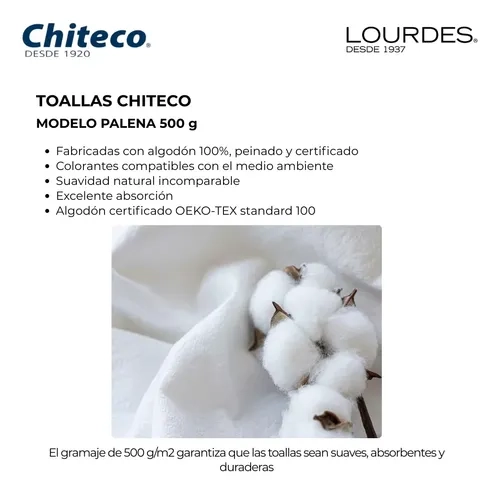 PACK 4 TOALLAS CHITECO ALGODON 400G MANOS 80X45 CM COLORES BEIGE ROSA BLANCO Y AZUL - 5