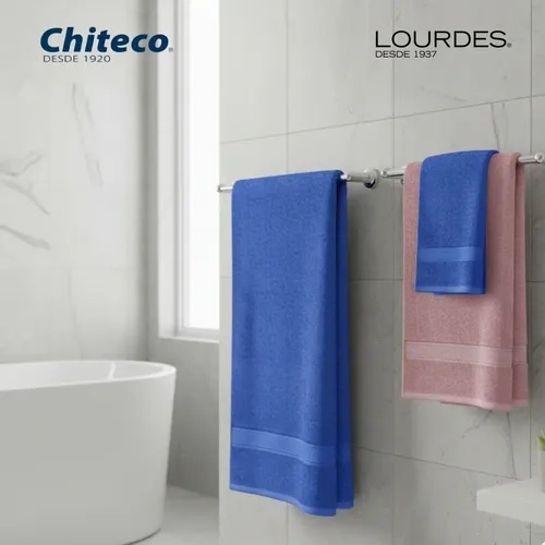 PACK 4 TOALLAS CHITECO ALGODON 400G MANOS 80X45 CM COLORES BEIGE ROSA BLANCO Y AZUL - 7
