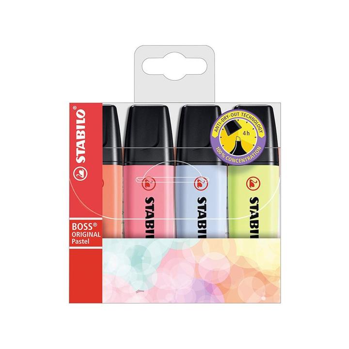 SET DE 4 DESTACADORES STABILO BOSS ORIGINAL PASTEL 2021 - 1