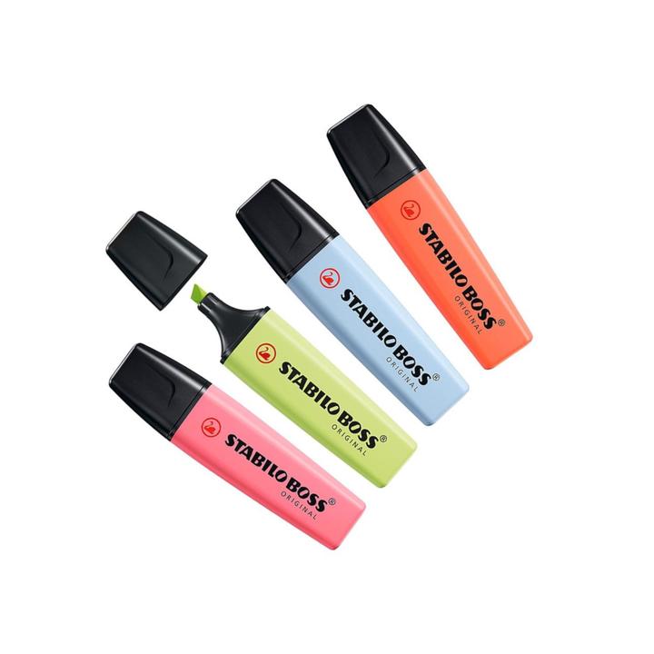SET DE 4 DESTACADORES STABILO BOSS ORIGINAL PASTEL 2021 - 2