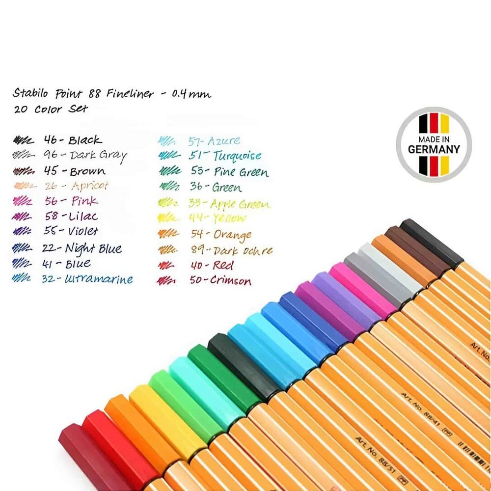 SET DE 20 TIRALINEAS STABILO POINT 88 ZEBRUI - 3