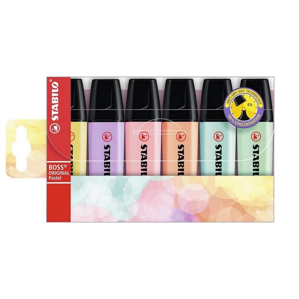 SET DE 6 DESTACADORES STABILO BOSS ORIGINAL PASTEL - 1