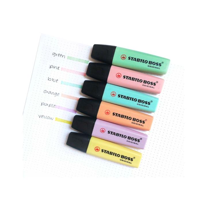 SET DE 6 DESTACADORES STABILO BOSS ORIGINAL PASTEL - 3