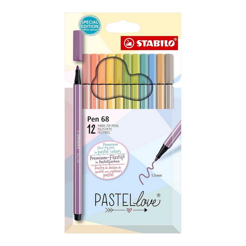 SET DE 12 MARCADORES STABILO PASTEL LOVE PEN 68 SPECIAL EDITION - 1
