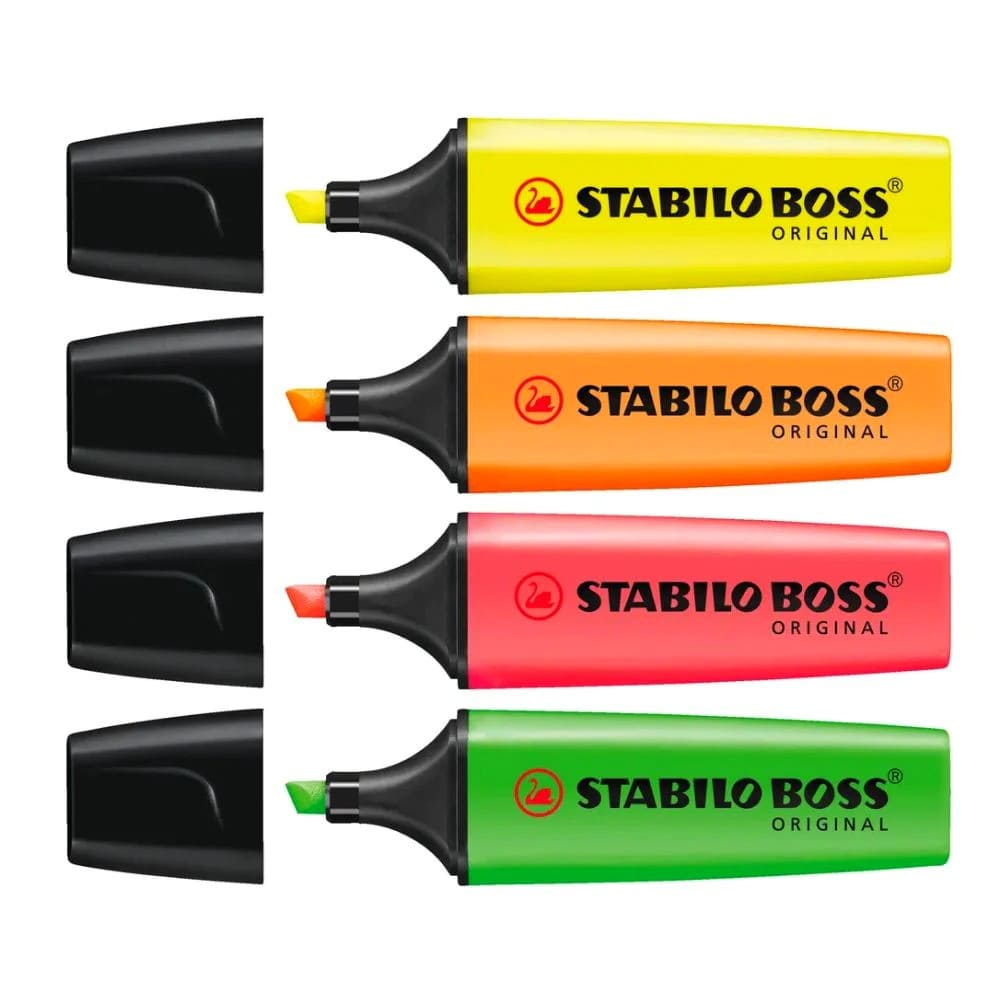 SET DE 4 DESTACADORES STABILO BOSS ORIGINAL FLUORESCENTES - 2
