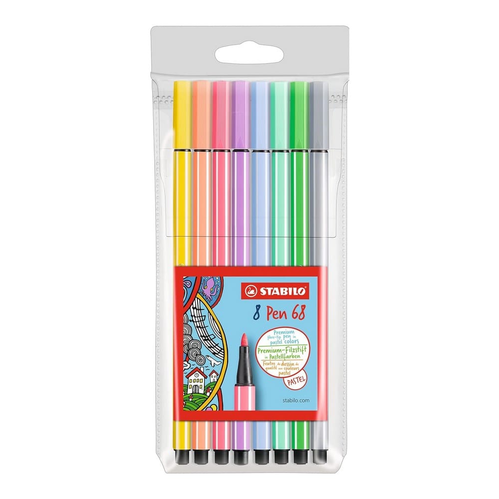 SET DE 8 MARCADORES STABILO PEN 68 PASTEL - 1