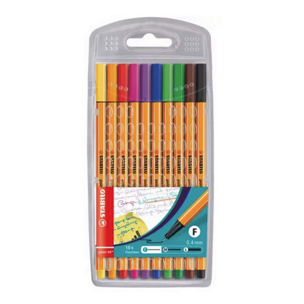SET DE 10 TIRALINEAS STABILO POINT 88 - 1
