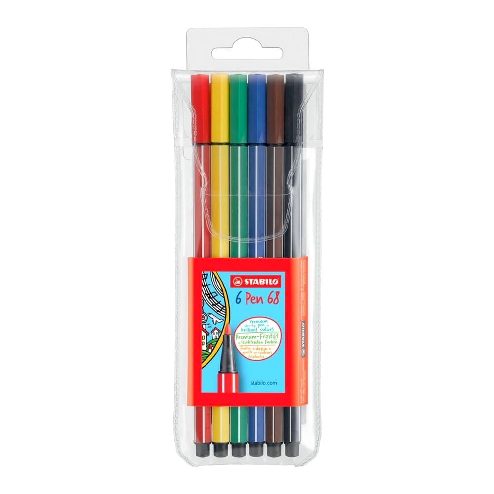 SET DE 6 MARCADORES STABILO PEN 68 - 1