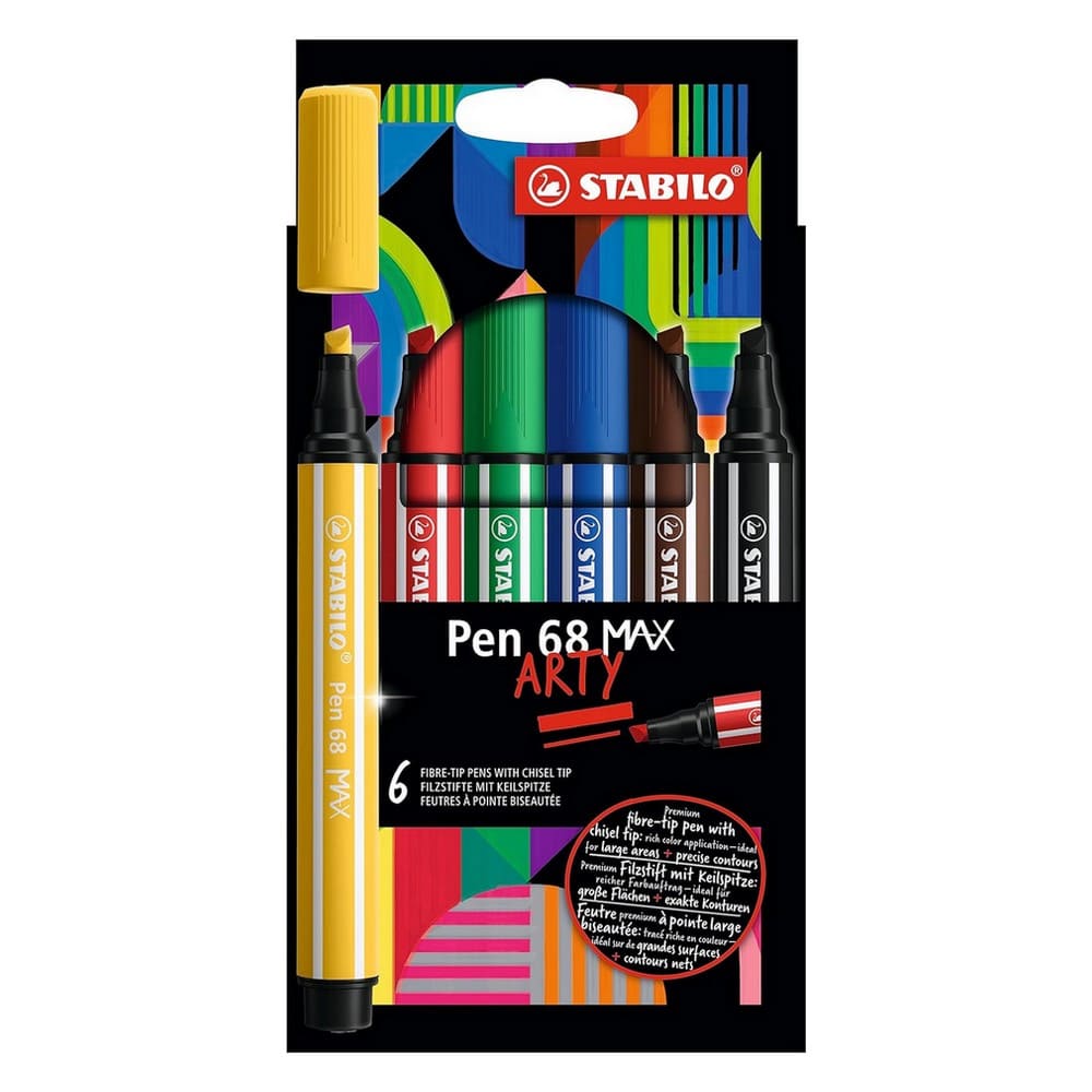 SET DE 6 MARCADORES STABILO PEN 68 MAX ARTY - 1