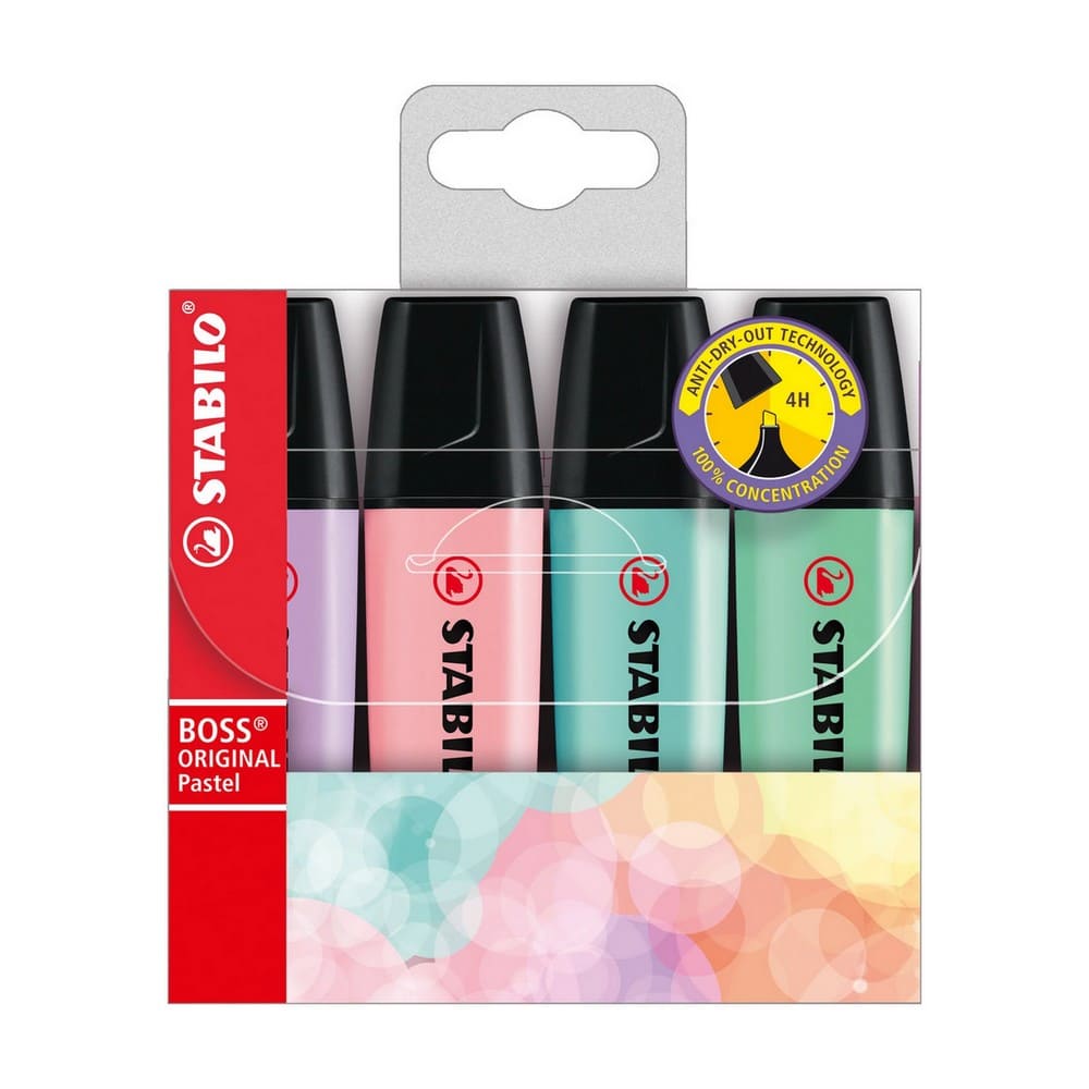 SET DE 4 DESTACADORES STABILO BOSS ORIGINAL PASTEL - 1