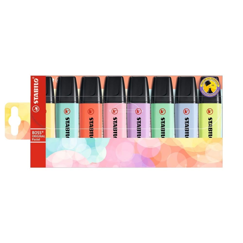 SET DE 8 DESTACADORES STABILO BOSS ORIGINAL PASTEL - 1
