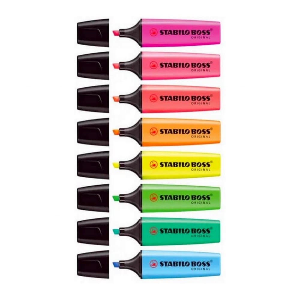SET DE 8 DESTACADORES STABILO BOSS ORIGINAL FLUORESCENTES - 2