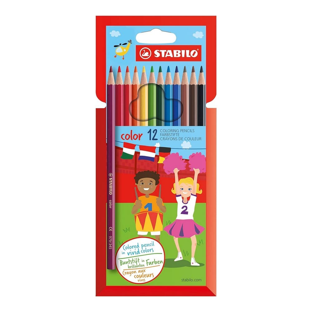 SET DE 12 LAPICES DE MADERA PARA COLOREAR STABILO - 1