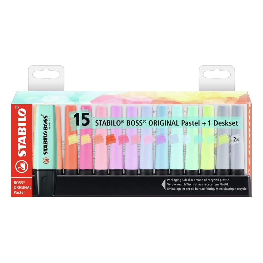 SET DE 15 DESTACADORES STABILO BOSS ORIGINAL PASTEL - 1