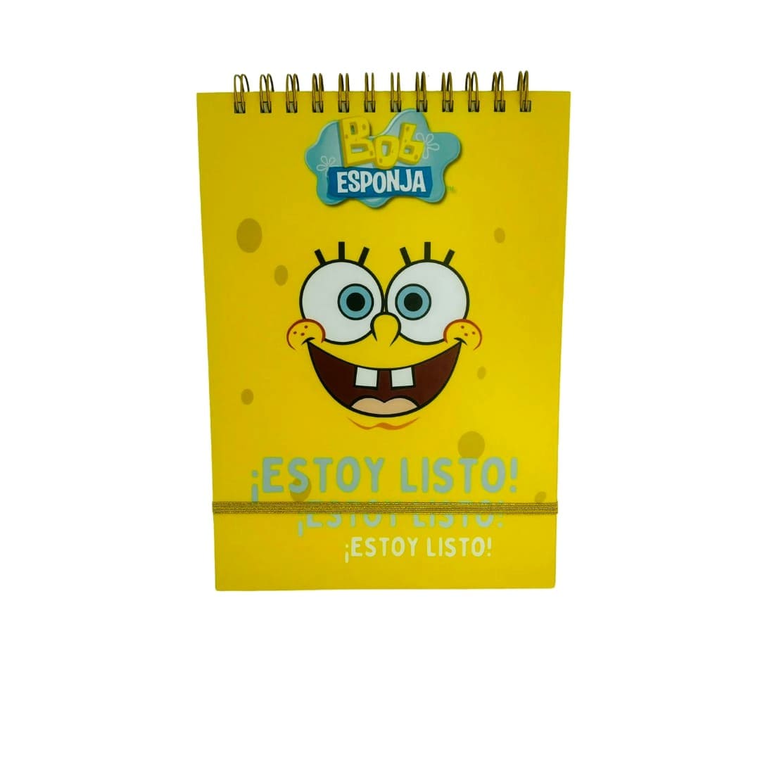 CROQUERA B5 100 HOJAS LISAS BLANCAS DISEÑO BOB ESPONJA - 1