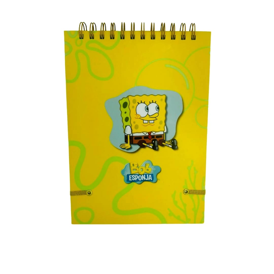 CROQUERA B5 100 HOJAS LISAS BLANCAS DISEÑO BOB ESPONJA - 3