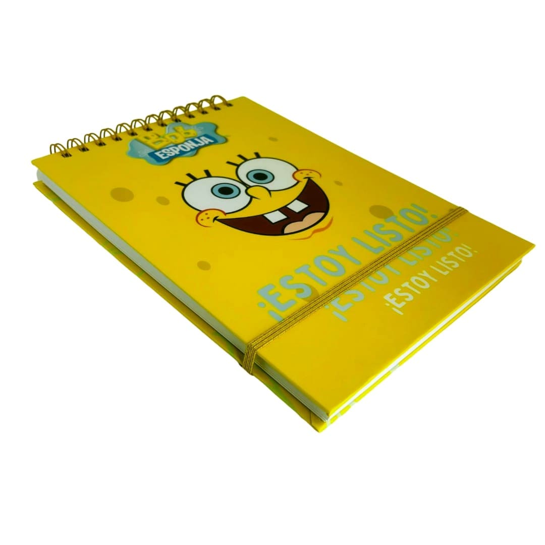 CROQUERA B5 100 HOJAS LISAS BLANCAS DISEÑO BOB ESPONJA - 4