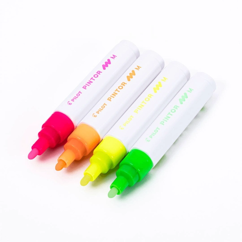 SET PINTOR 4 MARCADORES NEON PUNTA MEDIA PILOT - 2