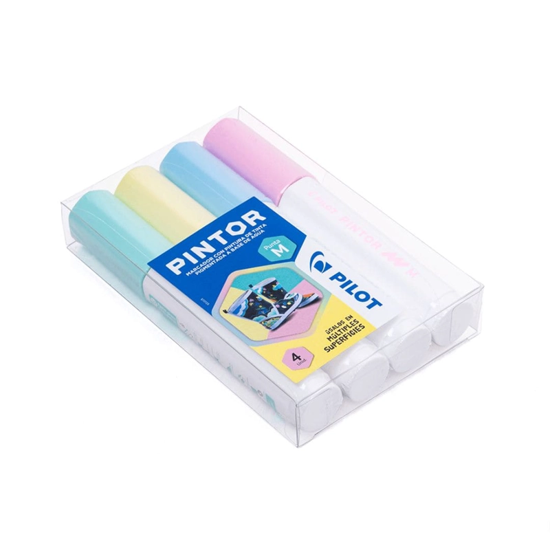 SET PINTOR 4 MARCADORES PASTEL PUNTA MEDIA PILOT - 4
