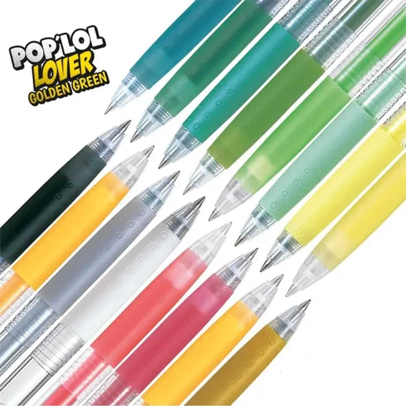 SET 16 LAPICES TINTA GEL POP LOL 0.7MM GOLDEN GREEN PILOT - 2