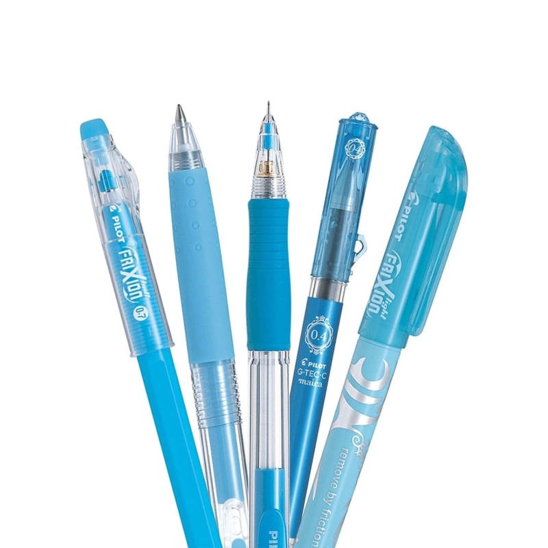 SET 5 LAPICES SURTIDOS COLORES CELESTE PILOT - 2