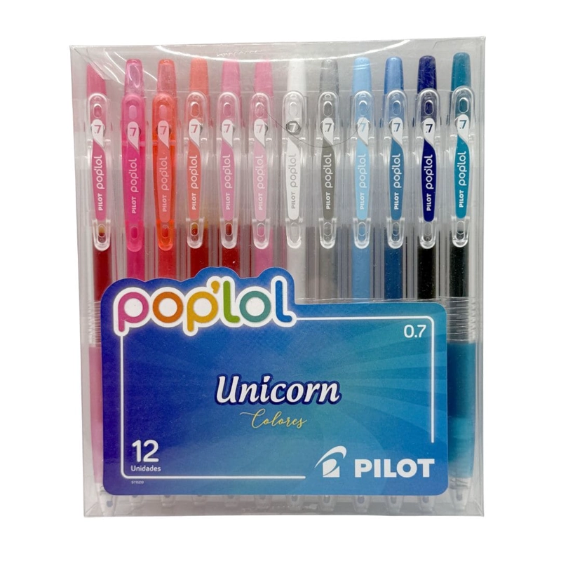 SET 12 LAPICES TINTA GEL 0.7MM POP LOL COLORES UNICORN PILOT - 1