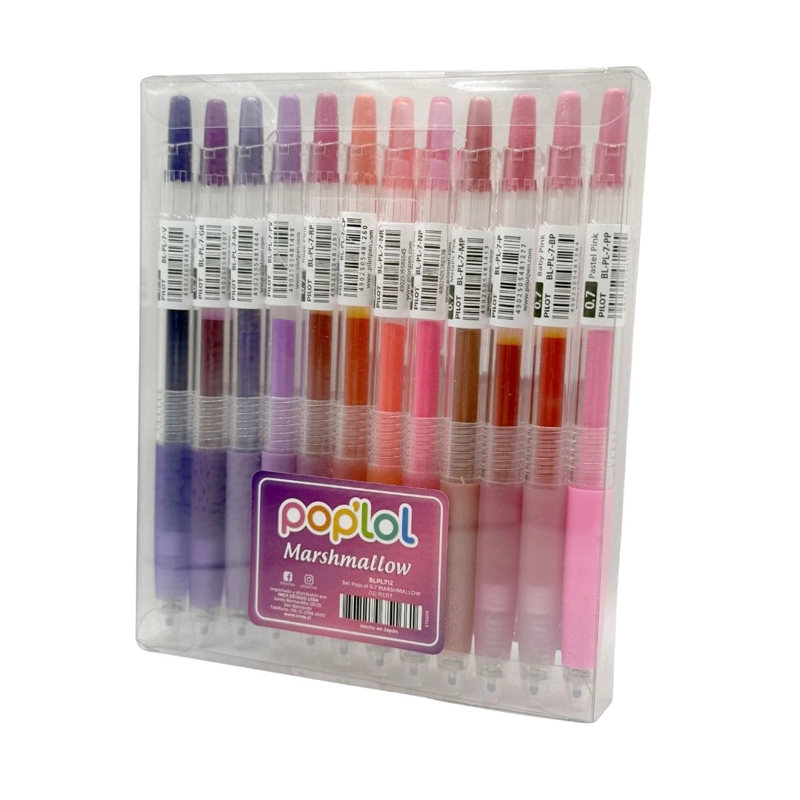 SET 12 LAPICES TINTA GEL 0.7MM POP LOL COLORES MARSHMALLOW PILOT - 4