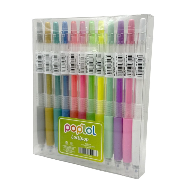 SET 12 LAPICES TINTA GEL 0.7MM POP LOL COLORES LOLLIPOP PILOT - 4