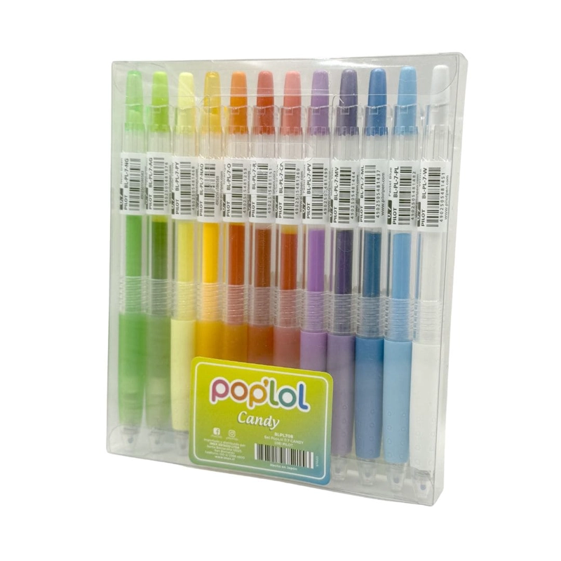 SET 12 LAPICES TINTA GEL 0.7MM POP LOL COLORES CANDY PILOT - 4