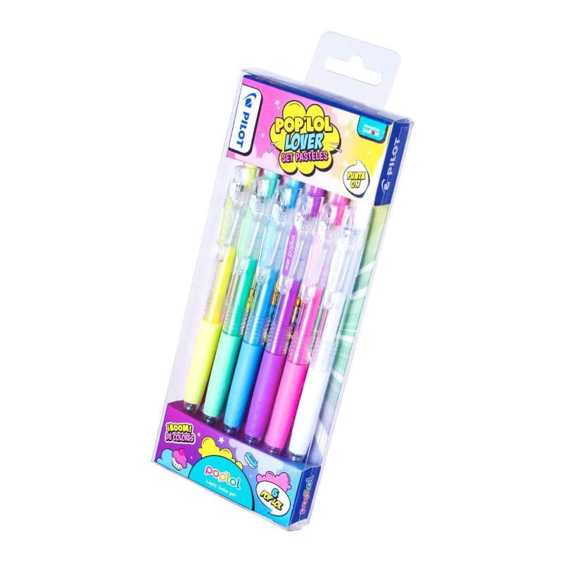 SET 6 LAPICES TINTA GEL PASTELES 0.7MM POP LOL LOVER PILOT - 3