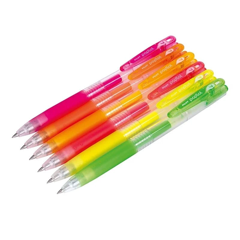 SET 6 LAPICES TINTA GEL NEON 0.7MM POP LOL LOVER PILOT - 2