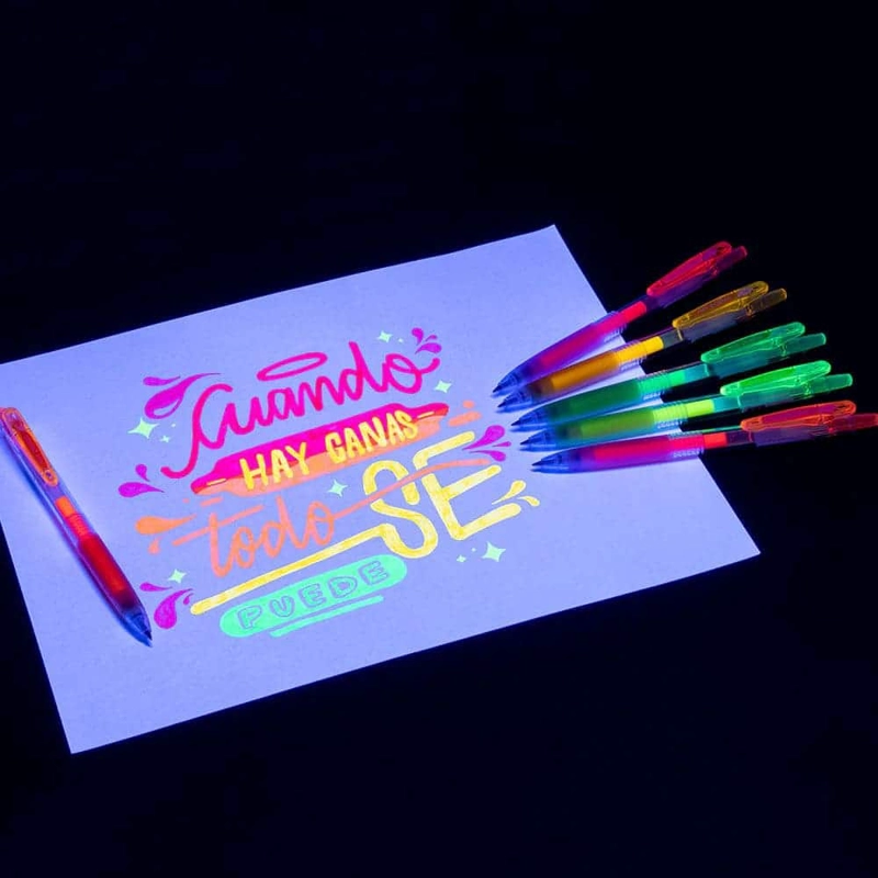 SET 6 LAPICES TINTA GEL NEON 0.7MM POP LOL LOVER PILOT - 4